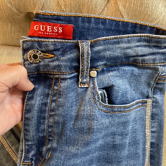 Guess Rhinestone Denim Preppy Jeans Sz 29 LIKE NEW - Picture 6 of 17